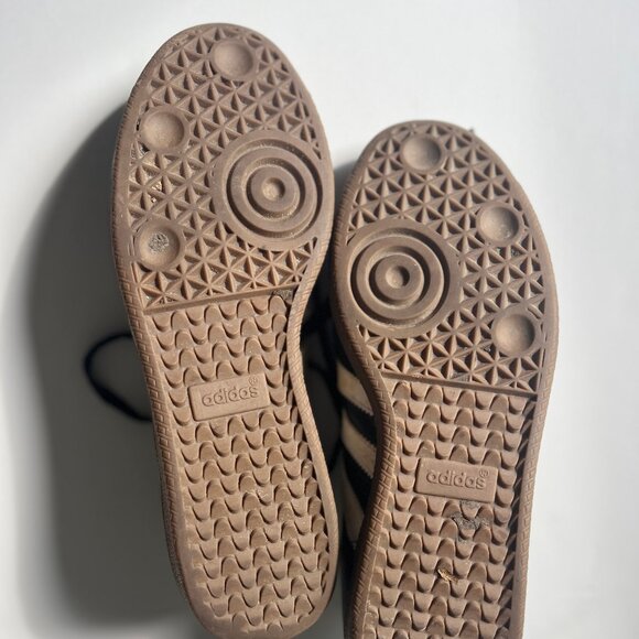 Vintage Adidas Leather and Suede Black and White Sambas M8.5 - Picture 4 of 5